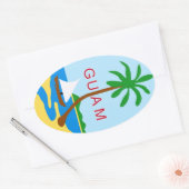 Sticker Ovale GUAM - emblème/drapeau/armoiries/symbole (Enveloppe)