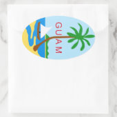 Sticker Ovale GUAM - emblème/drapeau/armoiries/symbole (Sac)