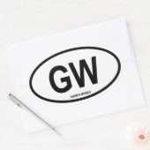 Sticker Ovale Guinée-Bissau "GW" (Enveloppe)