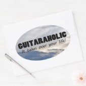 Sticker ovale Guitaraholic Life (Enveloppe)