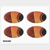 Sticker Ovale Guitare acoustique (Feuille)