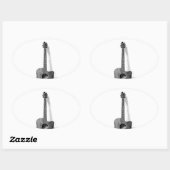 Sticker Ovale Guitare classique (Feuille)