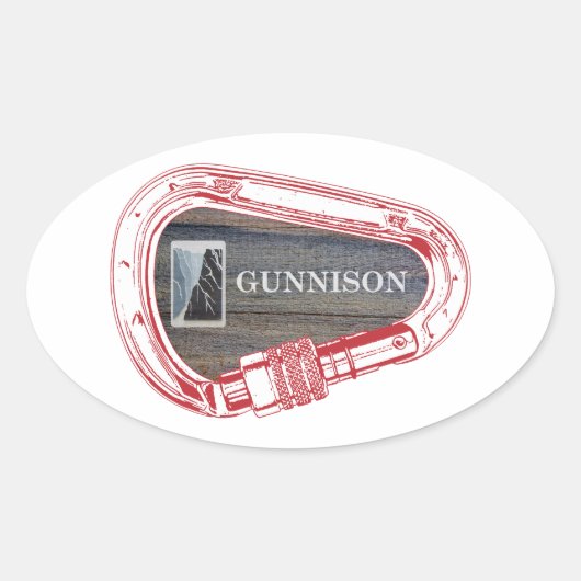 Sticker Ovale Gunnison Escalade carabiner (Devant)