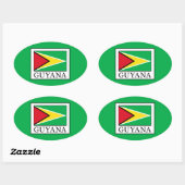 Sticker Ovale Guyana (Feuille)