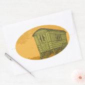 Sticker Ovale Gypsy caravan (Enveloppe)