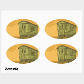 Sticker Ovale Gypsy caravan (Feuille)