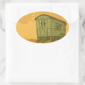 Sticker Ovale Gypsy caravan (Sac)