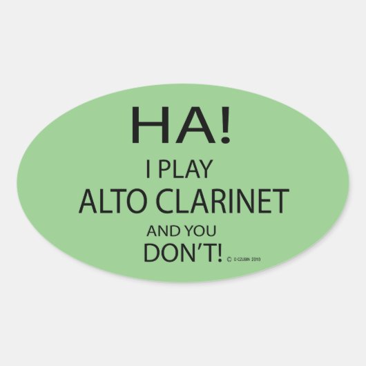 Sticker ovale Ha Alto Clarinet (Devant)