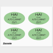 Sticker ovale Ha Alto Clarinet (Feuille)