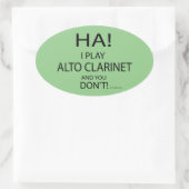 Sticker ovale Ha Alto Clarinet (Sac)