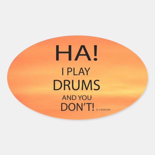 Sticker ovale Ha Drums (Devant)