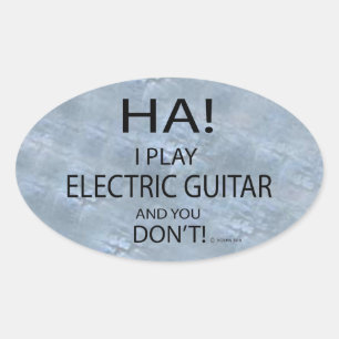 Sticker ovale Ha Electric Guitar