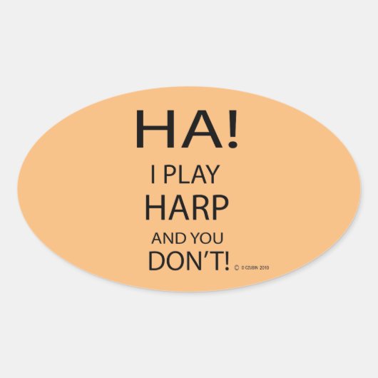 Sticker ovale Ha Harp (Devant)