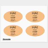 Sticker ovale Ha Harp (Feuille)