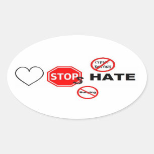 Sticker Ovale Haine d'arrêts d'amour