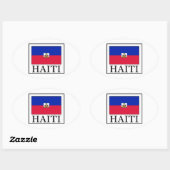 Sticker Ovale Haïti (Feuille)