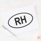 Sticker Ovale Haïti "RH" (Enveloppe)