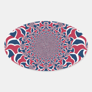 Sticker Ovale Hakuna Matata Cadeaux tendance rouge et bleu.jp