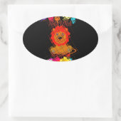 Sticker Ovale Hakuna Matata mignon bébé lion roi conception (Sac)