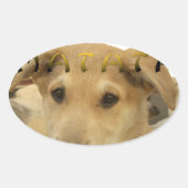 Sticker Ovale "Hakuna Matata Pup" - Insouciant Amour des chiots (Devant)