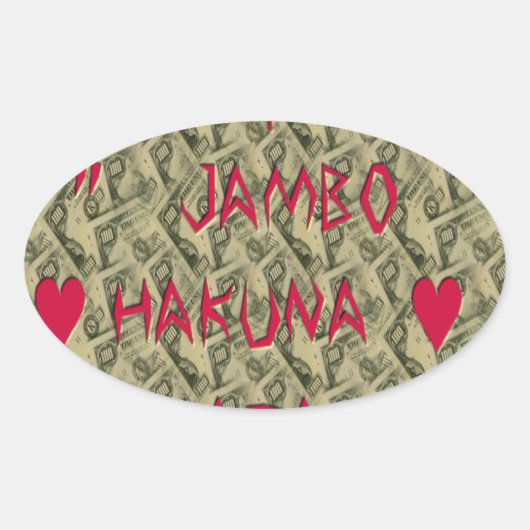 Sticker Ovale Hakuna Matata Talk Argent Art Design (Devant)