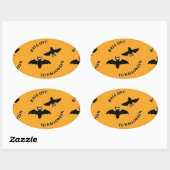 Sticker Ovale Halloween Bats Orange (Feuille)