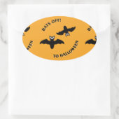 Sticker Ovale Halloween Bats Orange (Sac)