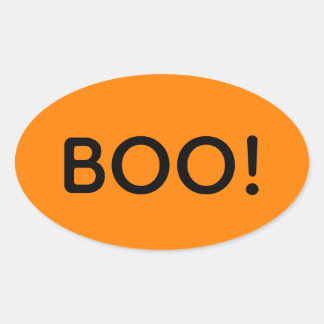 Sticker Ovale Halloween BOO ! Sac cadeau de typographie simple