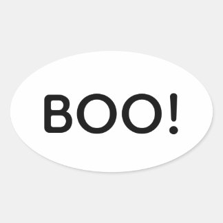 Sticker Ovale Halloween BOO ! Sac cadeau de typographie simple