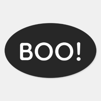 Sticker Ovale Halloween BOO ! Sac cadeau de typographie simple