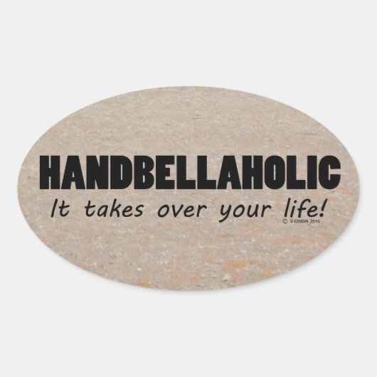 Sticker ovale Handbellaholic Life (Devant)