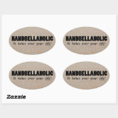 Sticker ovale Handbellaholic Life (Feuille)