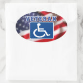 Sticker Ovale Handicap Handicap Vétérinaire États-Unis (Sac)