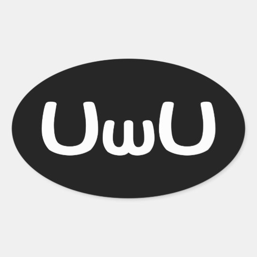 Sticker Ovale Happy Anime Face Emoticon (Devant)