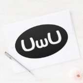 Sticker Ovale Happy Anime Face Emoticon (Enveloppe)