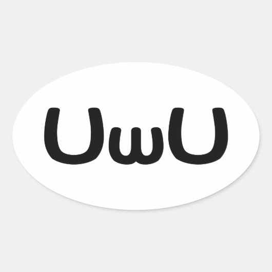 Sticker Ovale Happy Anime Face Emoticon (Devant)