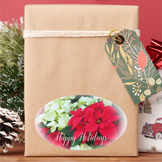 Sticker Ovale Happy Holidays 楕円形シール (vacances)