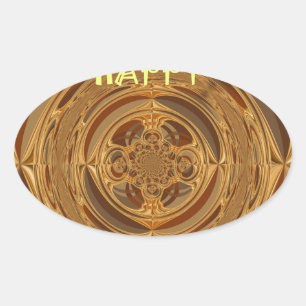 Sticker Ovale Happy Holidays Circle Art Print/Design