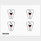 Sticker Ovale Happy teeth customizable for your Dental practice (Feuille)