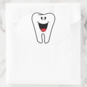 Sticker Ovale Happy teeth customizable for your Dental practice (Sac)