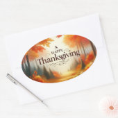 Sticker Ovale Happy Thanksgiving (Enveloppe)