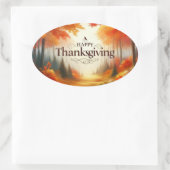 Sticker Ovale Happy Thanksgiving (Sac)