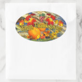 Sticker Ovale Happy Thanksgiving (Sac)