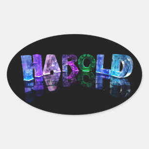 Sticker Ovale Harold nommé dans 3D s'allume (la photographie)