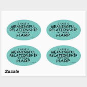 Sticker ovale Harpe de relation significative (Feuille)