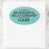 Sticker ovale Harpe de relation significative (Sac)