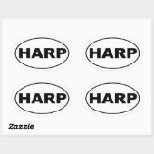 Sticker Ovale Harpe Music Lover (Feuille)