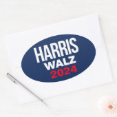 Sticker Ovale Harris Walz 2024 (Enveloppe)