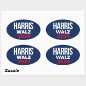 Sticker Ovale Harris Walz 2024 (Feuille)