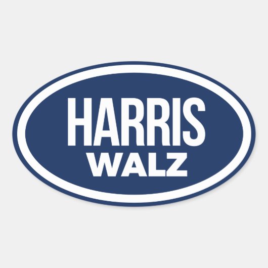 Sticker Ovale Harris Walz 2024 (Devant)